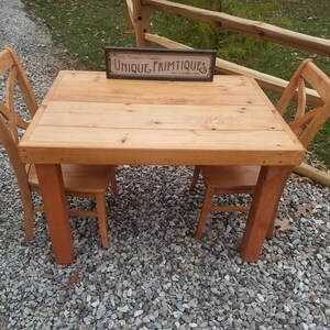RUSTIC Kitchen Table 3-piece Set Chairs Dining Table Farmhouse ...