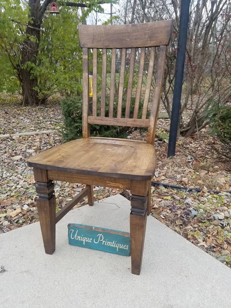 Beautiful Rustic Wood Malaysian Oak CHAIR Custom Colors Etsy