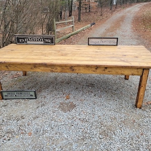 MASSIVE Rustic FARM TABLE  Farmhouse Primitive Country Cabin Distressed Large Kitchen Indoor Outdoor Table Custom Sizes Colors Solid Legs