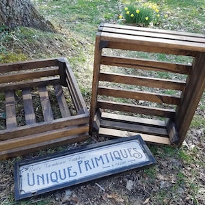 FARMHOUSE CRATE Rustic Reclaimed Wood Dark Walnut Farm House Wall Shelf ...