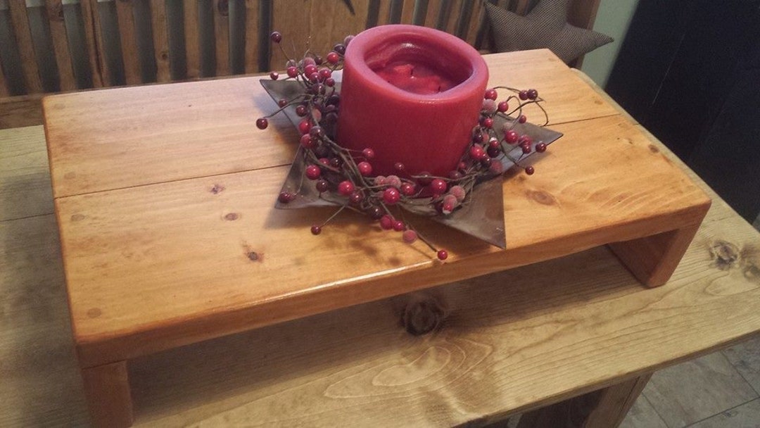 Rustic TABLE RISER Distressed Primitive Computer Monitor Printer Stand ...