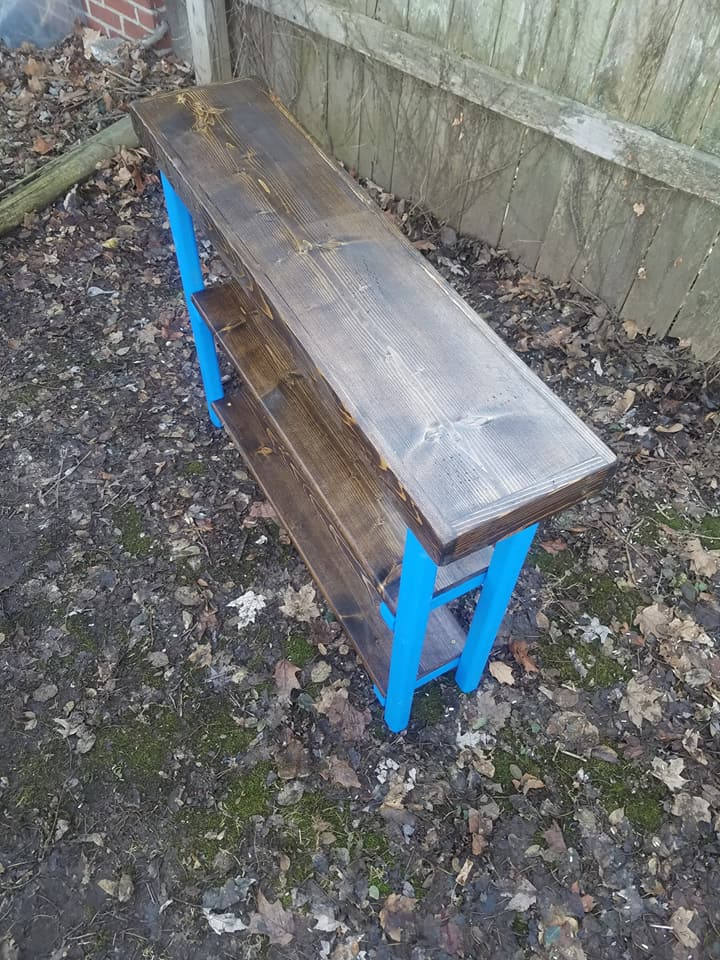 ACCENT TABLE Rustic Bookcase Console Hall Sofa Entryway Entry Reclaimed ...