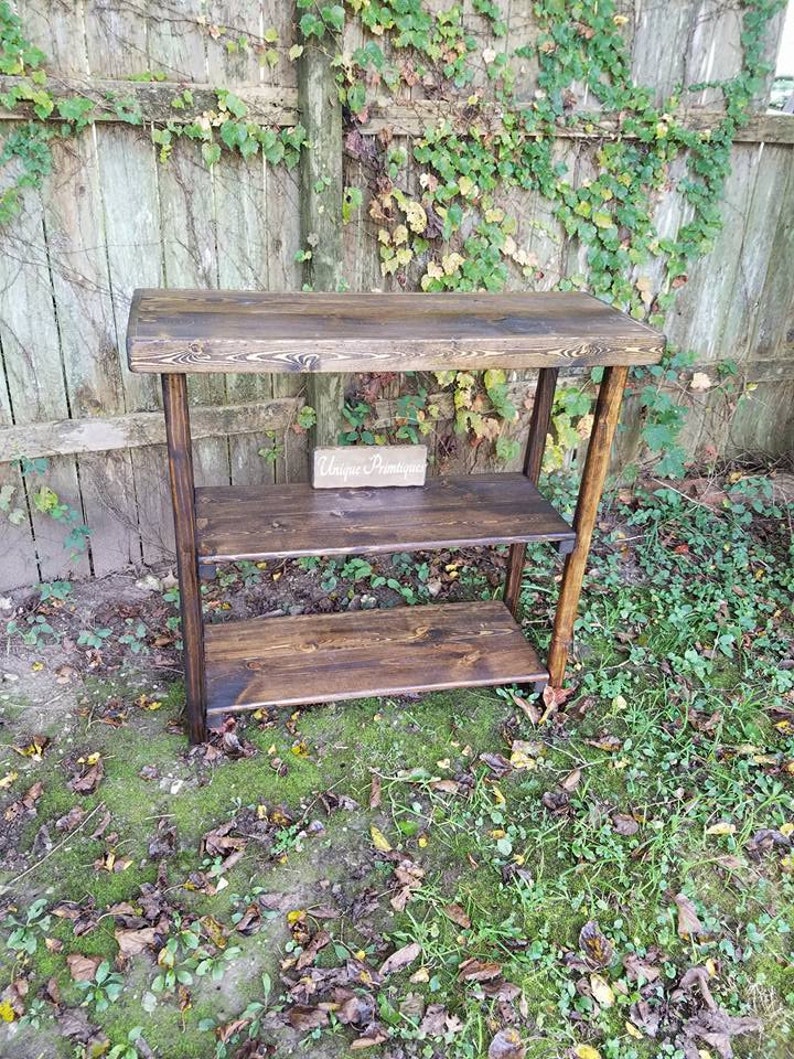 RUSTIC CONSOLE TABLE Bookcase Sofa Entryway Hall Entry Shelving Shelf ...