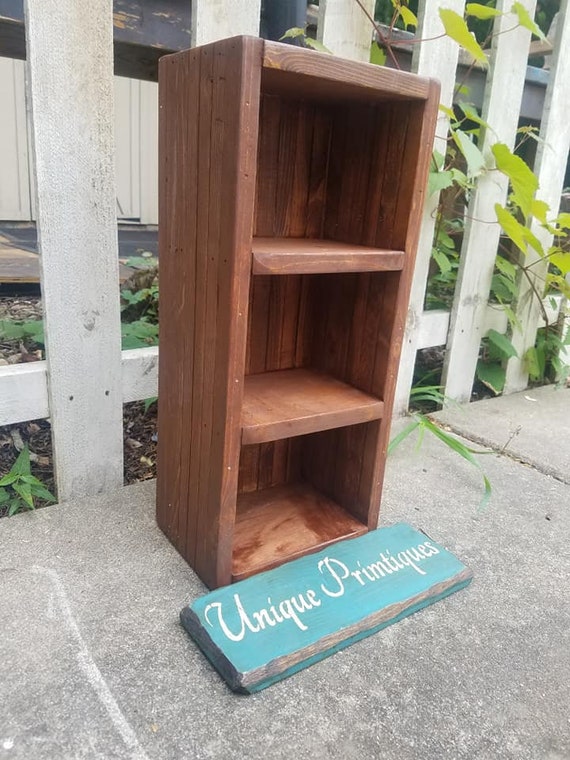 Small Rustic Bookcase Bookshelf Bathroom Kitchen Wine Crate Etsy