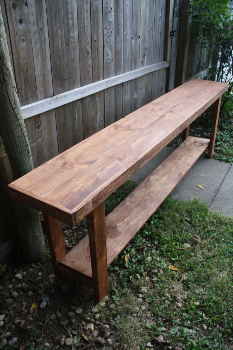 RUSTIC CONSOLE TABLE Sofa Bar Accent Kitchen Island American Walnut ...