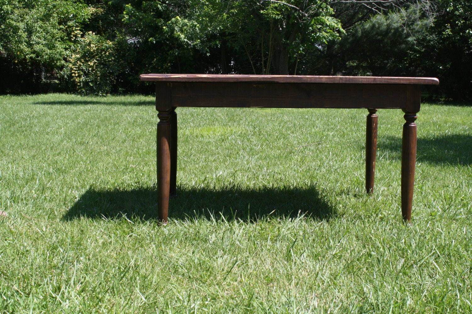 Rustic Wood Turned Legs Kitchen Table Fishing Lake CABIN Dark Etsy