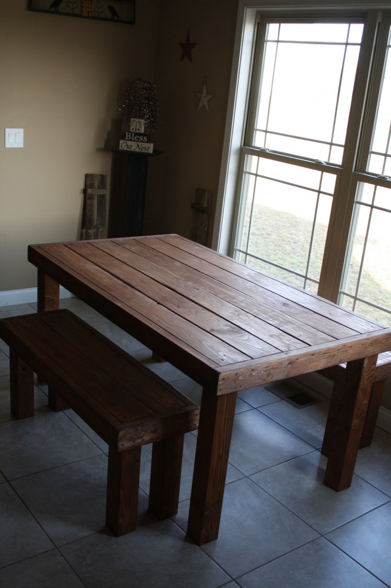 RUSTIC CABIN TABLE Kitchen Lodge Dining Wood Wooden Etsy