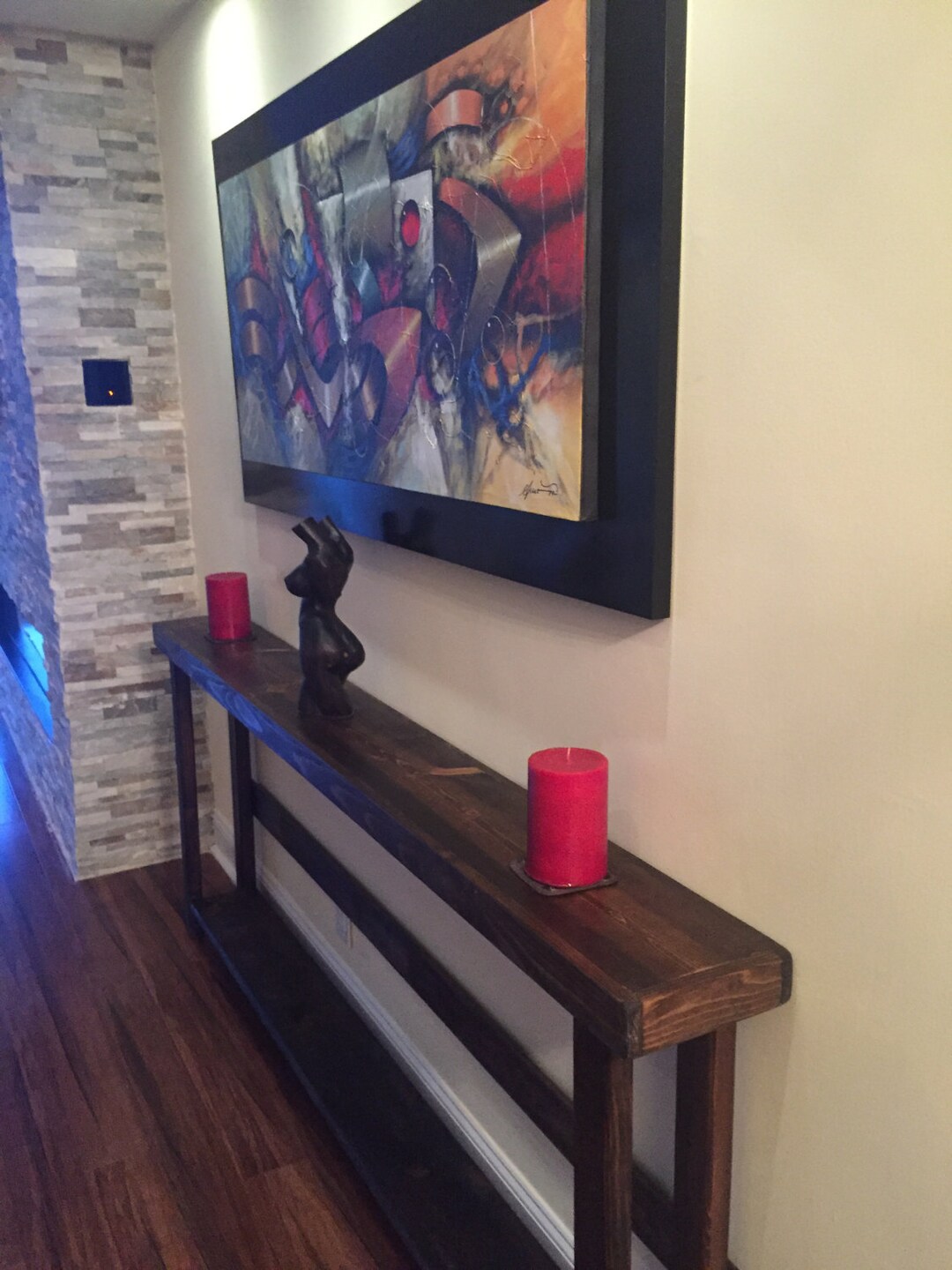 RUSTIC ACCENT TABLE Entryway Entry Hall Large Long Narrow Console Sofa ...