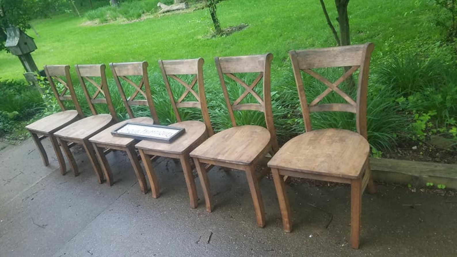 FOUR Beautiful Rustic Wood Malaysian Oak CHAIRS Solid Wood Etsy