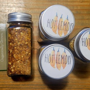 Aji HOT LEMON Drop Pepper Seasoning Certified Unique Creek Homestead Fresh Dried Chili Flakes Powder Organic Grow 1-Million+ SHU