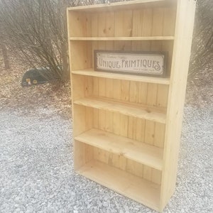 Rustic Wood Bookcase Shelf Reclaimed Barn Wood Look Primitive Book ...