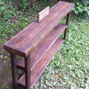 RUSTIC SOFA TABLE Narrow Console Bookcase Entryway Entry Shelf Hall ...