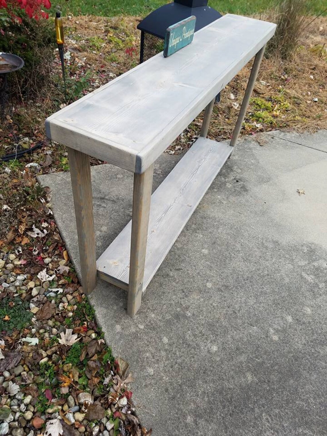 RUSTIC CONSOLE TABLE Sofa Entryway Entry Hall Large Reclaimed Wood 12-3 ...