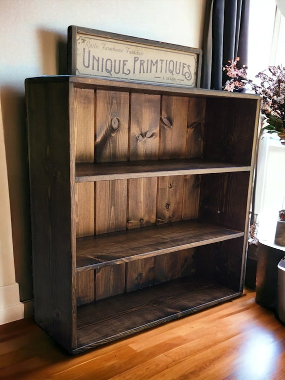 RUSTIC FARMHOUSE BOOKCASE Farm House Country Cabin Shelving Reclaimed Wood Book Shelf Bedroom Tv Stand Console Home Decor Stackable Unique Etsy