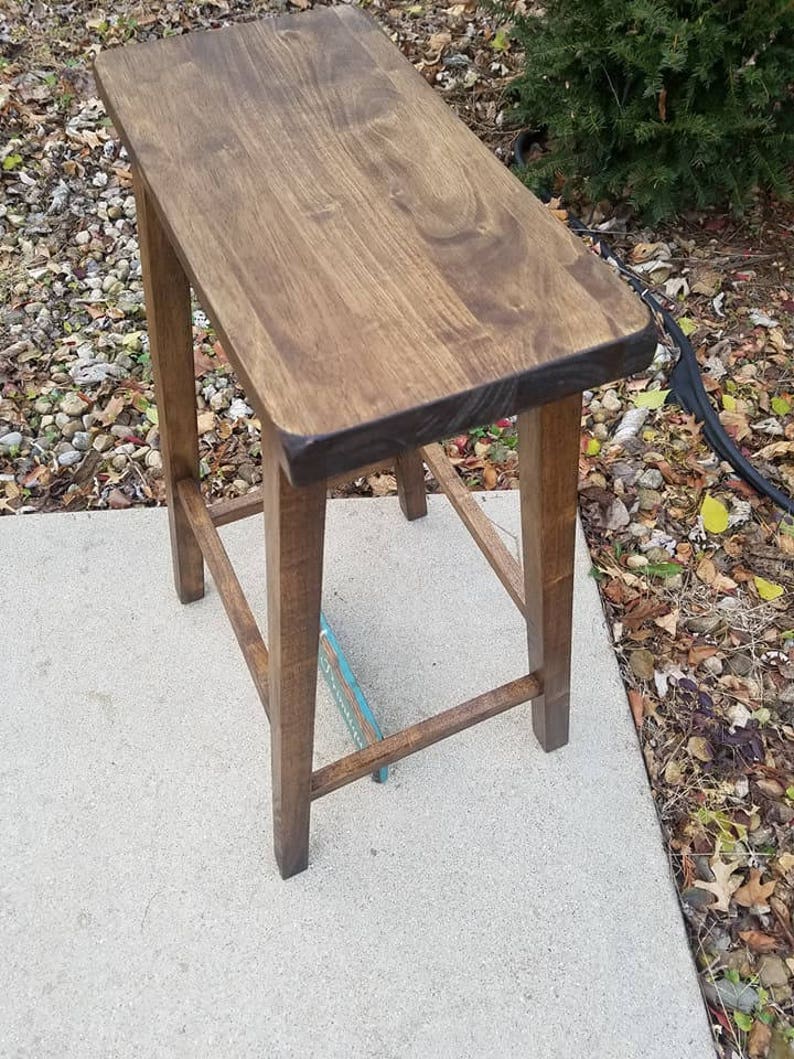FOUR Rustic Wood BAR STOOLS 30 High Malaysian Solid Oak Etsy