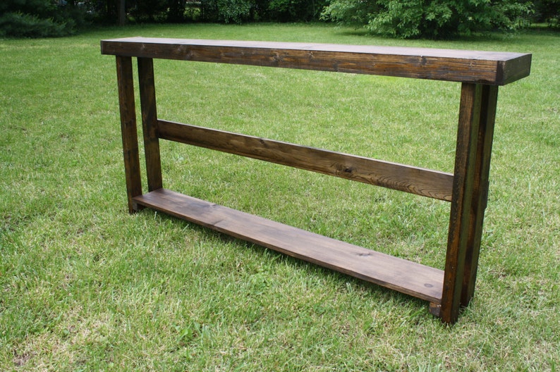 RUSTIC SOFA TABLE Narrow Console Long Skinny Large Entryway Entry Hall ...