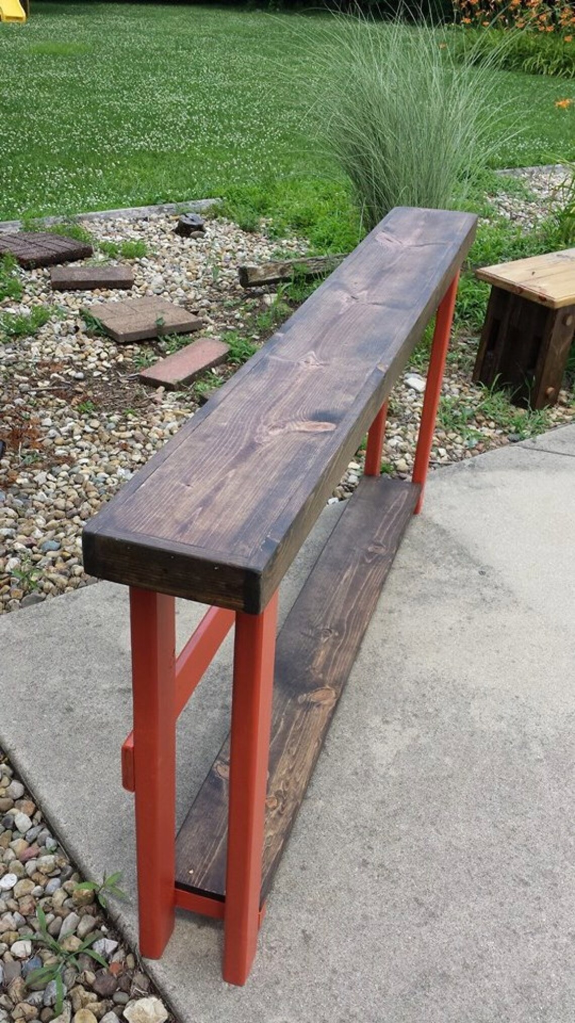 RUSTIC SOFA TABLE Narrow Console Entryway Accent Entry Long Skinny ...