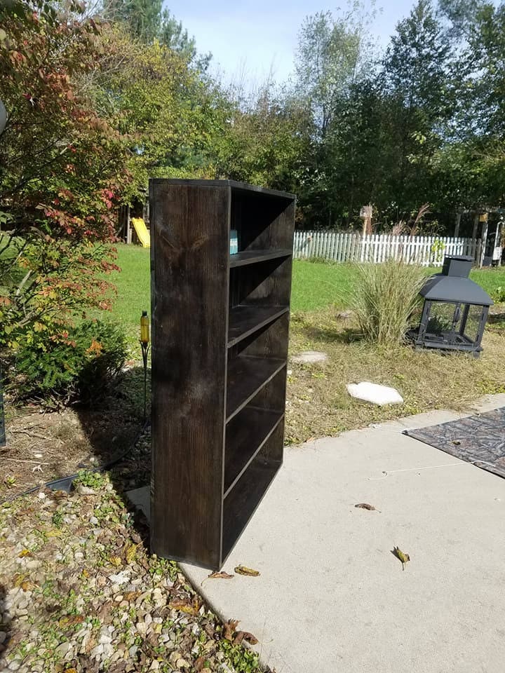 Rustic Wood Bookcase Shelf Reclaimed Barn Wood Look Primitive | Etsy