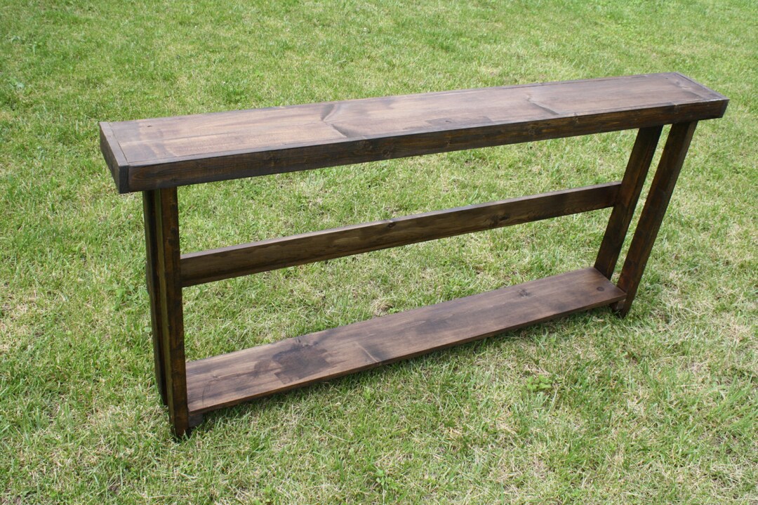 RUSTIC SOFA TABLE Narrow Console Long Skinny Large Entryway Entry Hall ...