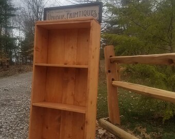 RUSTIC FARMHOUSE BOOKCASE Shelving Storage Shelf Reclaimed Wood Books Bathroom Entry Kitchen Storage Cabin Farm House Custom Sizes Colors