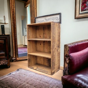 RUSTIC FARMHOUSE BOOKCASE Farm House Country Cabin Shelving Reclaimed Wood Book Shelf Bedroom Tv Stand Console Home Decor Stackable Unique