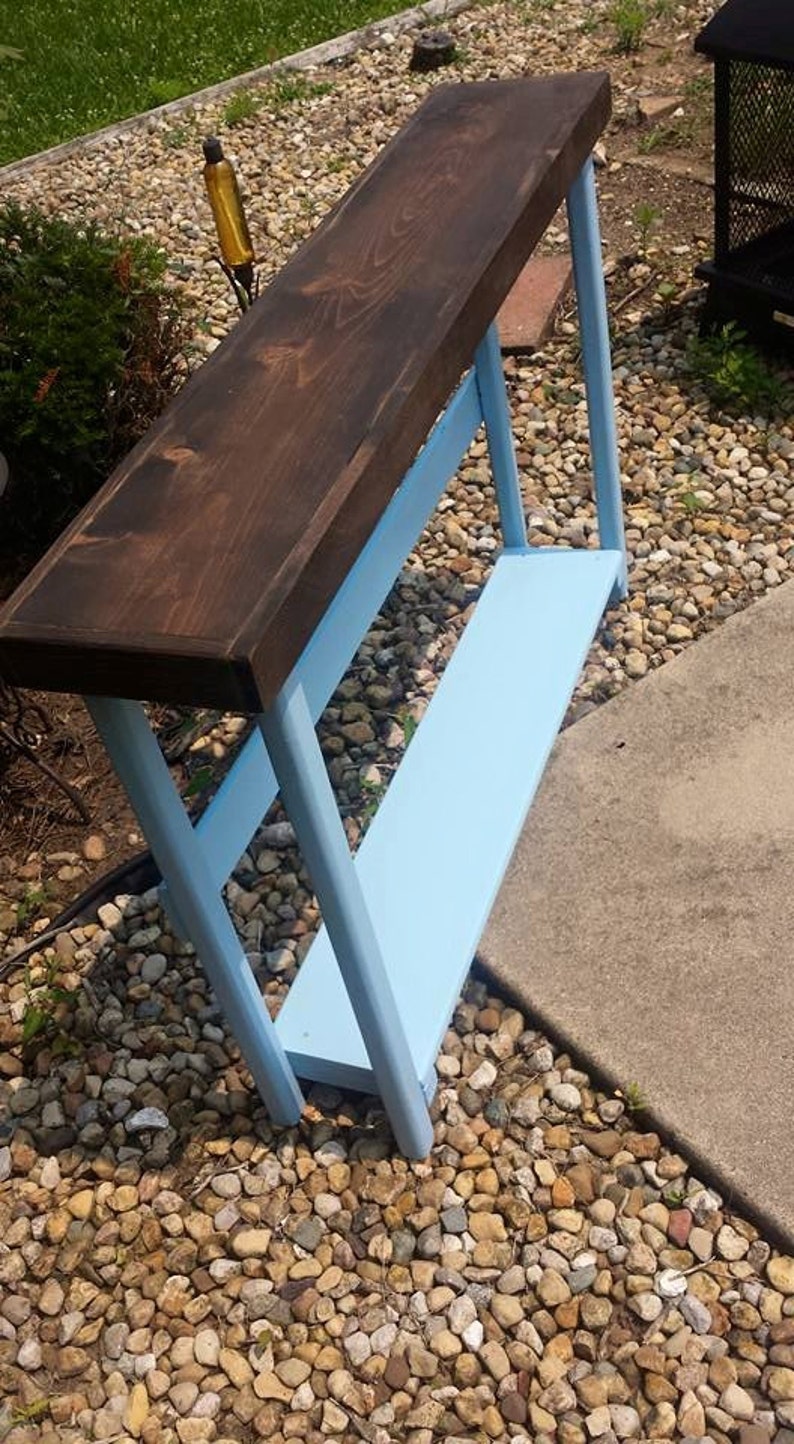RUSTIC SOFA TABLE Console Entryway Hall Accent Unique Primtiques Dark ...