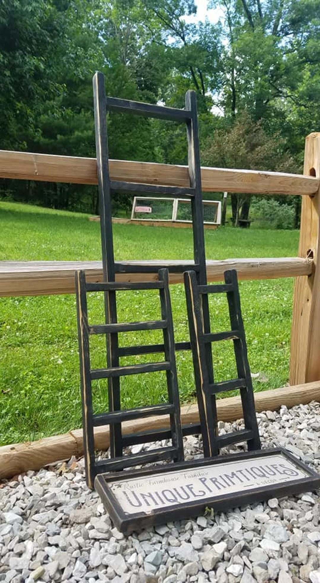RUSTIC WOOD LADDER Home Decor Custom Sizes Colors Jewelry Display Quilt ...