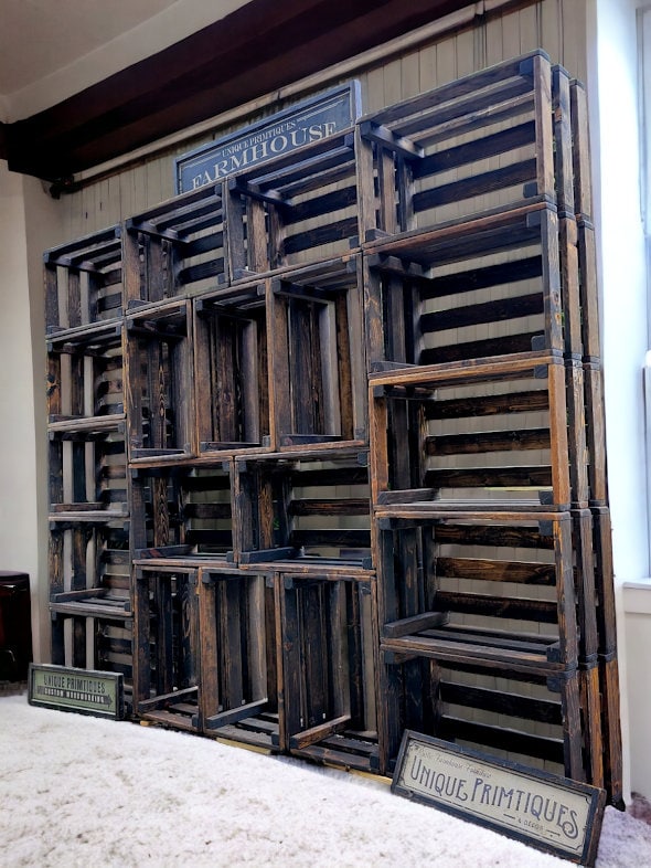 Tall narrow 2024 rustic bookcase