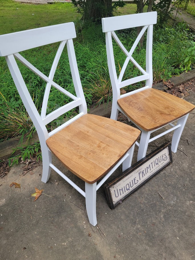 Small Rustic Chair ONE RUSTIC CHAIR Beautiful Rustic Wood Malaysian Oak Solid Wood X-back ...