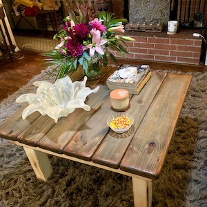 RUSTIC COFFEE TABLE Reclaimed Wood Unique Primtiques Restoration Farmhouse Style Farm House Accent Piece Custom Sizes Colors Cabin Decor