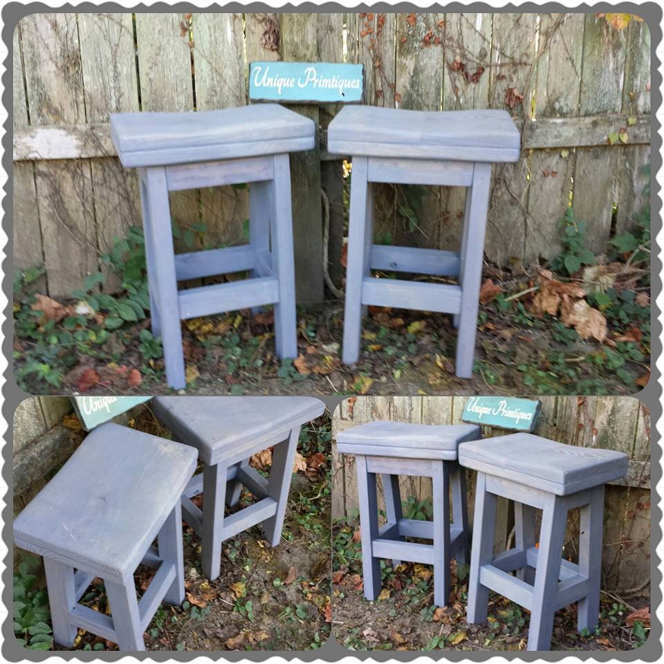 FARMHOUSE BAR STOOLS Two Rustic Farm House Kitchen Stool | Etsy