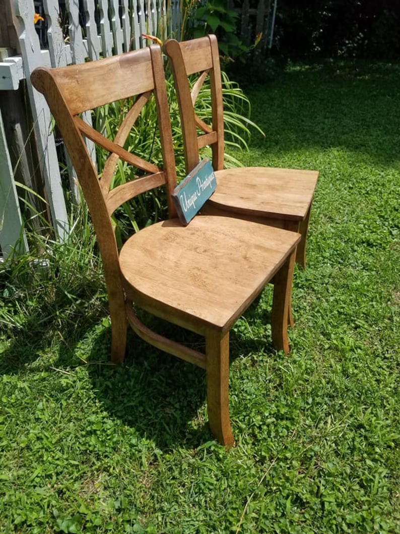 Beautiful Rustic Wood Malaysian Oak CHAIR Solid Wood Xback Etsy