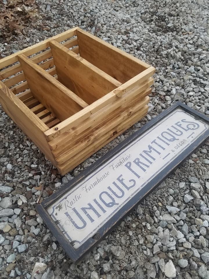 Rustic FARMHOUSE CRATE BOX Lot of Two W Dividers Reclaimed | Etsy