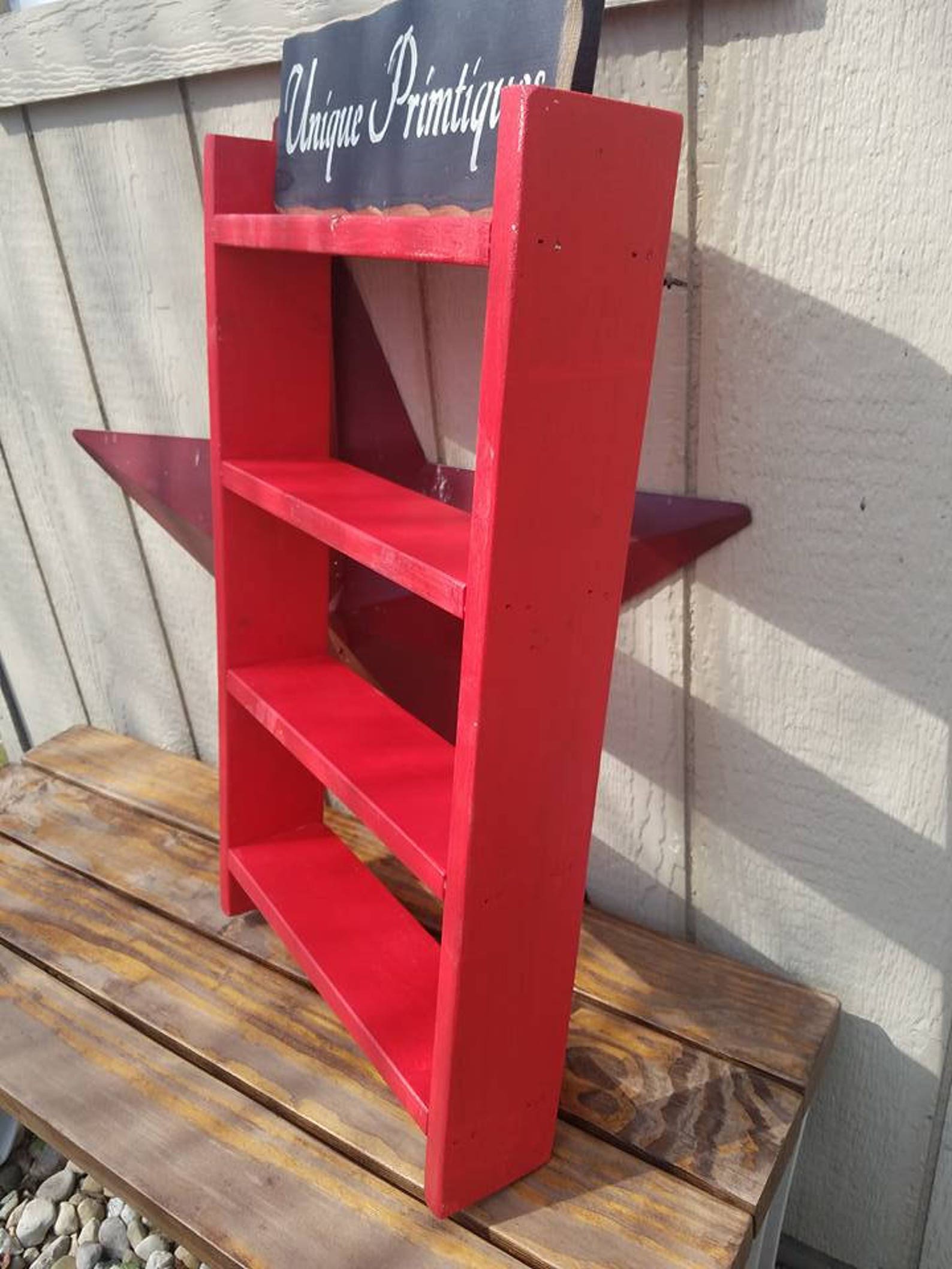 Fire Engine RED Ladder Shelf Home Wall Decor Custom Sizes Etsy