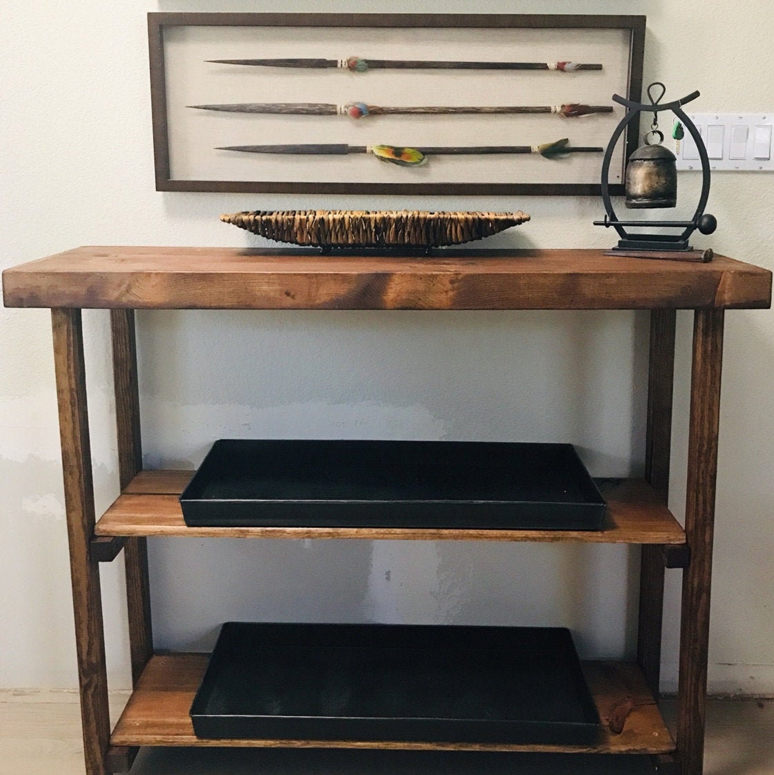 RUSTIC SOFA TABLE Entryway Entry Hall Console Accent Table Reclaimed ...