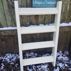 Rustic Wood BLANKET Ladder Valspar CREAM CAKE Painted Primitive Wood Quilt Scarf Tie Towel Rack Home Cabin Lodge Decor Custom Sizes Colors