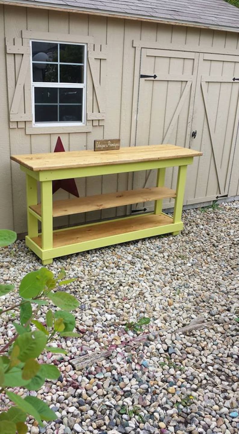 Reclaimed Rustic Wood KITCHEN Island Bar Primitive Golden Oak Etsy