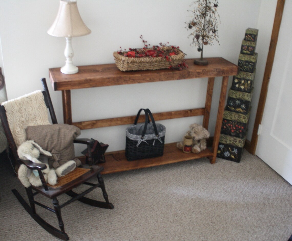 Rustic CONSOLE Sofa Table Unique Primtiques American Walnut 10x50x33 ...