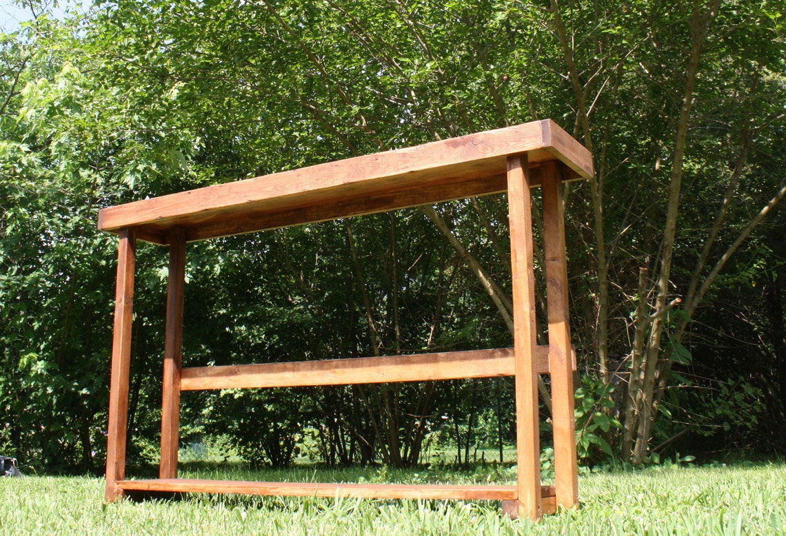 RUSTIC Console TABLE Sofa Entryway Accent Primitive Unique Primtiques ...