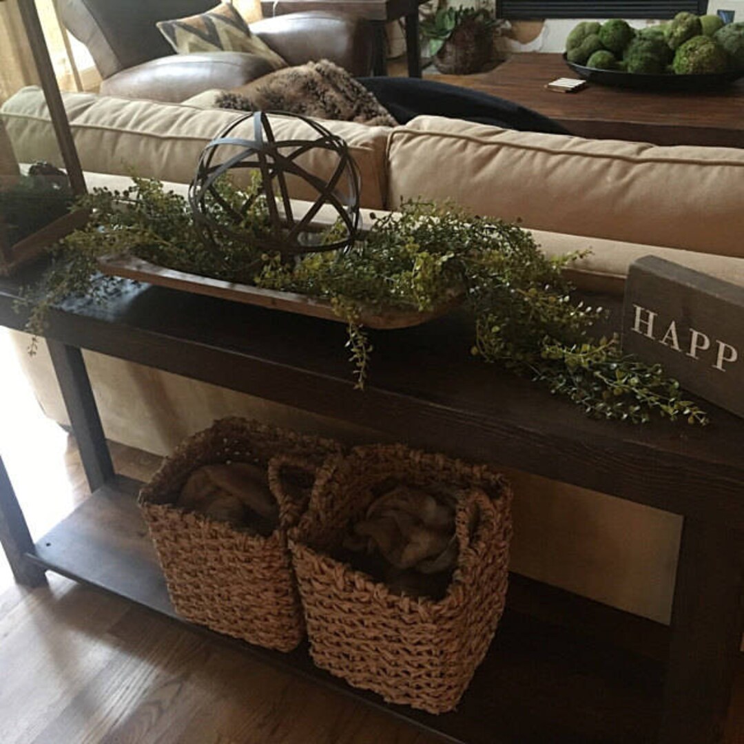 RUSTIC SOFA TABLE Large Reclaimed Wood Long Narrow Entry Hall Console ...