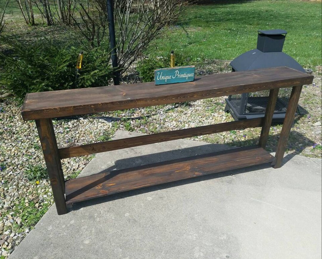 RUSTIC SOFA TABLE Narrow Long Console Entryway Entry Accent Lamp Table ...