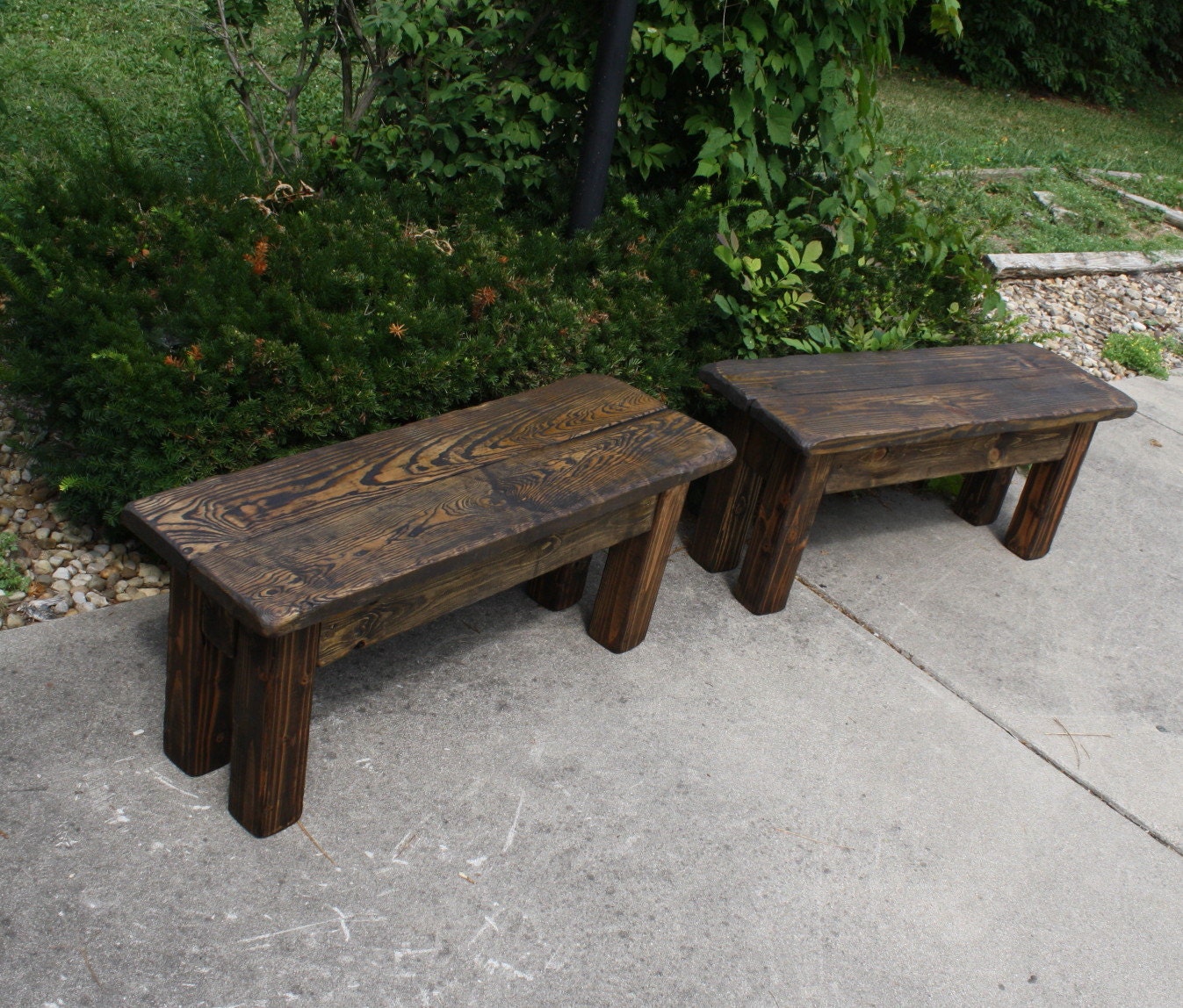RUSTIC FARMHOUSE BENCH Lot Of Two Wooden Farm House Benches | Etsy