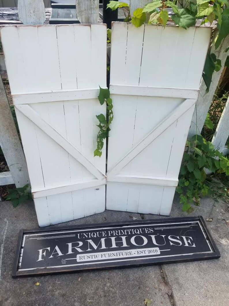 Rustic FARMHOUSE SHUTTERS Reclaimed Wood Mini Barn Door Wall Etsy