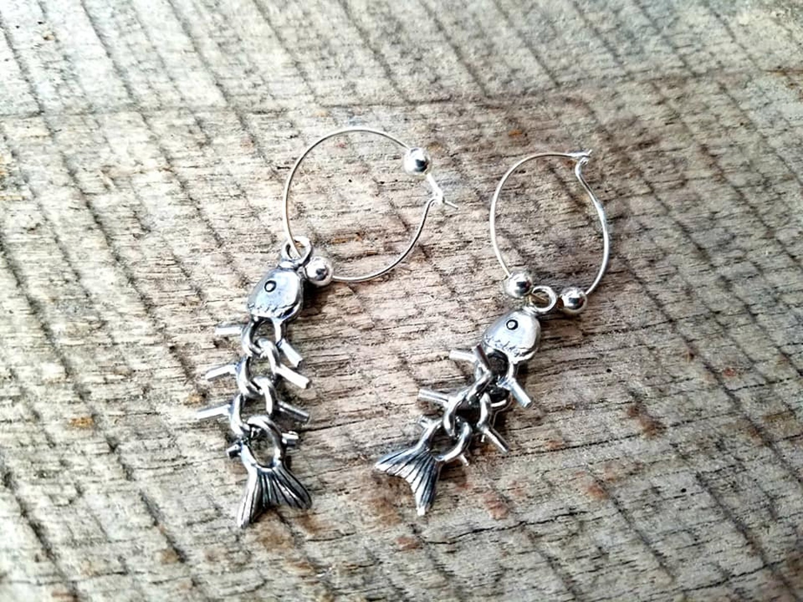 FISH BONE EARRINGS Antique Silver Tone Jewerly 12 X 35 Mm Each Etsy
