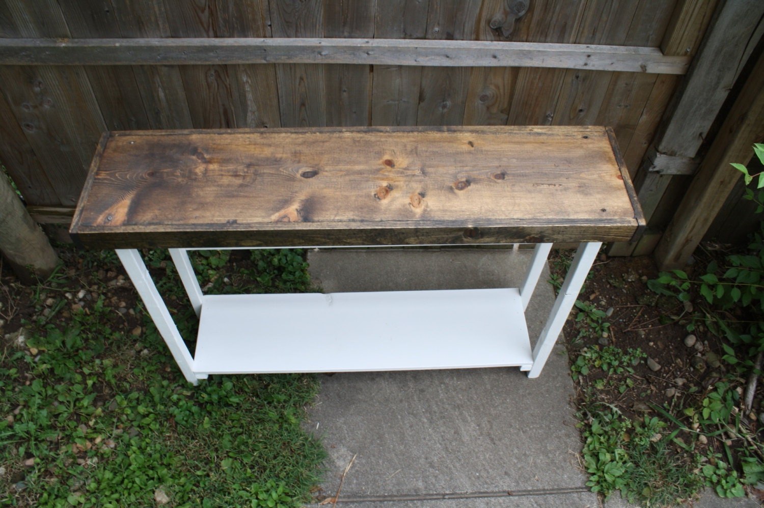 RUSTIC Console TABLE Sofa Accent Entryway Hall Unique Primtiques Dark ...