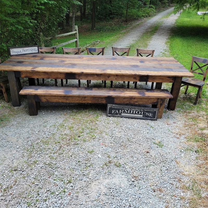Rustic Wood Dining Table - Etsy