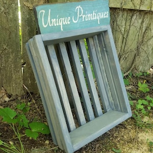 Rustic Wood CRATE Weathered Gray Wall Shelf Storage Stackable Tiny Wall Shelving TV Remote Holder 14x11.5x4.25&quot;h Custom Sizes Colors