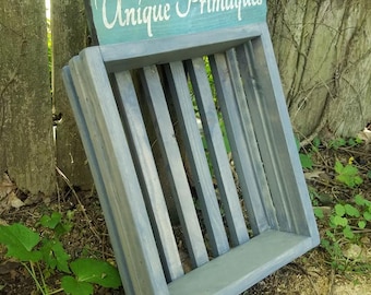 Rustic Wood CRATE Weathered Gray Wall Shelf Storage Stackable Tiny Wall Shelving TV Remote Holder 14x11.5x4.25"h Custom Sizes Colors