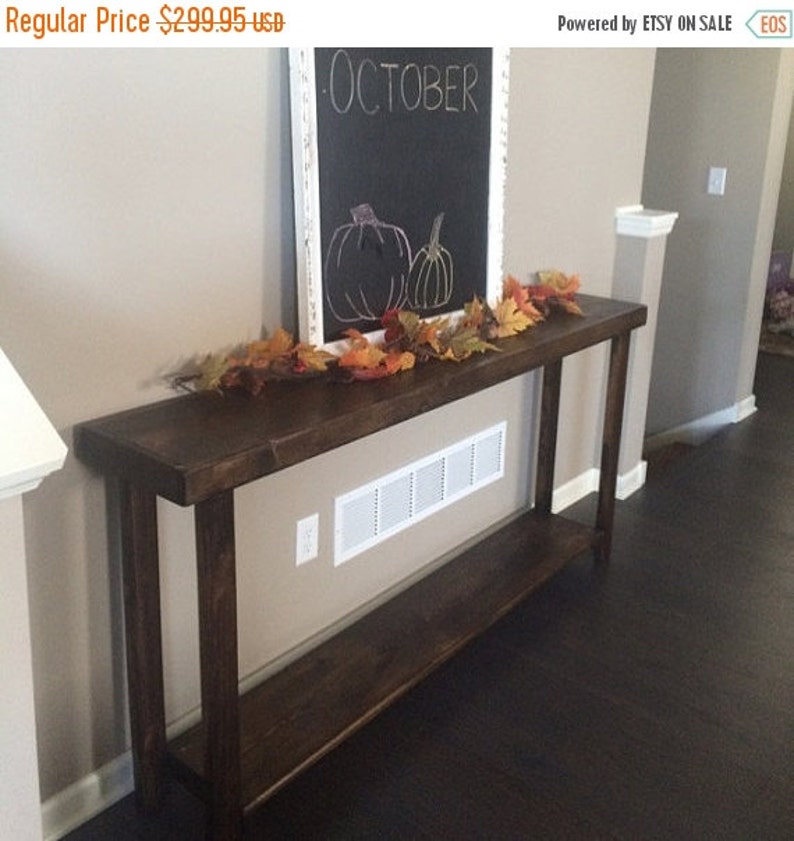 RUSTIC CONSOLE TABLE Sofa Entryway Entry Hall Large Long Reclaimed Wood ...