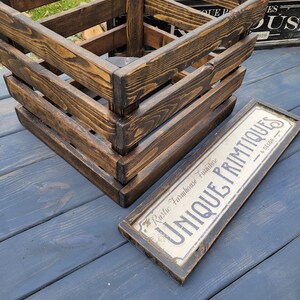 FARMHOUSE CRATE Rustic Reclaimed Wood Dark Walnut Farm House Wall Shelf ...